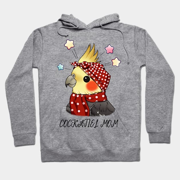 Melodic Bonds: Cockatiel Mom's Parrot Passion Hoodie by Holymayo Tee